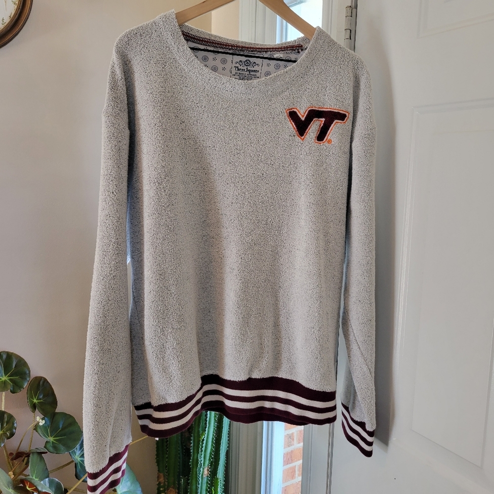 Virginia Tech Hokies Novelist‎ Speckle Fleece Pullover Sweatshirt, Size 2XL